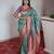 Sea green banarasi blend silk saree with paithani rich weaved pallu and blouse