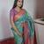 Sea green banarasi blend silk saree with paithani rich weaved pallu and blouse