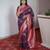 Wine banarasi silk blend saree with paithani rich weaved pallu and blouse