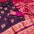 Wine banarasi silk blend saree with paithani rich weaved pallu and blouse