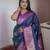 Blue banarasi silk blend saree with paithani rich weaved pallu and blouse