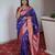 Violet banarasi silk blend saree with paithani rich weaved pallu and blouse