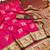 Pink banarasi silk blend saree with paithani rich weaved pallu and blouse