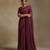 Plum wine hand embroidered chanderi saree set