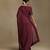 Plum wine hand embroidered chanderi saree set