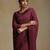 Plum wine hand embroidered chanderi saree set