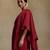 Crimson red hand embroidered chanderi saree set