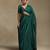 Teal green hand embroidered chanderi saree set
