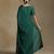 Teal green hand embroidered chanderi saree set