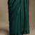 Teal green hand embroidered chanderi saree set