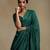 Teal green hand embroidered chanderi saree set