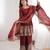 Women's Gorgeous Embroidery Work Fendy Silk Fabric Flared Kurta Palazzo and Dupatta Set