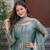 Women's Gorgeous Embroidery Fendy Silk Fabric Flared Kurta Palazzo and Dupatta Set