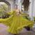 Parrot faux georgette leheriya print with kutchi patch work navratri gown