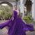 Purple faux georgette leheriya print with kutchi patch work navratri gown