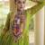 Parrot faux georgette bandhni print with kutchi patch work navratri gown