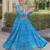 Sky faux georgette bandhni print with kutchi patch work navratri gown