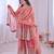 Women's Gorgeous Embroidery Fendy Silk Fabric Flared Kurta Palazzo and Dupatta Set