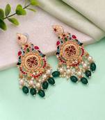 Multi color matte gold earrings handmade festive design