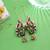 Multi color matte gold earrings artistic ethnic design