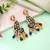 Multi color matte gold earrings ethnic jewelry design
