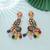 Multi color matte gold earrings ethnic jewelry design