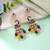 Multi color matte gold earrings royal handmade style