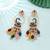 Multi color matte gold earrings royal handmade style