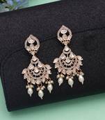 White color polki kundan earrings bridal jewelry design