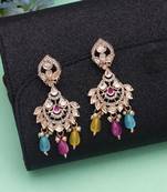 Multi color polki kundan earrings ethnic festive style