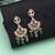 Green color polki kundan earrings festive ethnic style