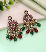 Multi color meenakari kundan earrings artistic festive style