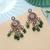 Green color meenakari kundan earrings traditional jewelry design