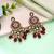 Maroon color meenakari kundan earrings designer ethnic style