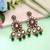 Green color meenakari kundan earrings royal traditional style