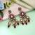 Maroon color meenakari kundan earrings artistic designer style
