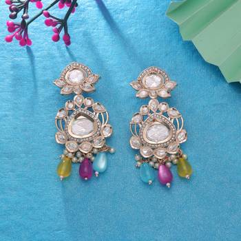 Multi color american diamond earrings designer jewelry style 2