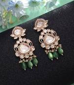 Green color american diamond earrings everyday fashion style