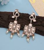 White color american diamond earrings elegant party wear style