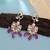 Pink color american diamond earrings premium crystal design