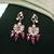 Pink color american diamond earrings premium crystal design