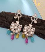 Multi color american diamond earrings trendy fashion style