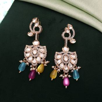 Multi color american diamond earrings trendy fashion style 2