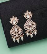 White color american diamond earrings premium crystal finish