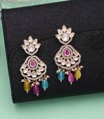 Multi color american diamond earrings stylish party wear