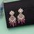 Pink color american diamond earrings designer fashion style