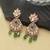 Green color american diamond earrings sparkling crystal design