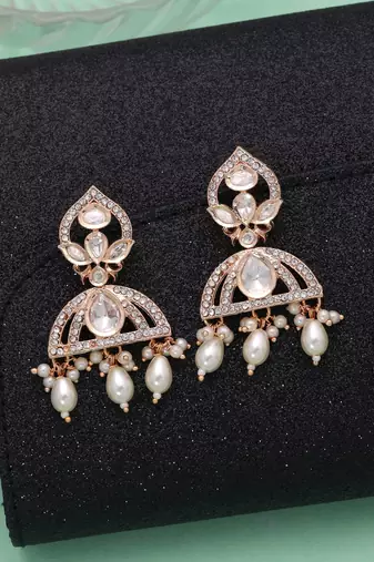White color american diamond earrings luxury crystal design