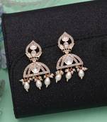 White color american diamond earrings luxury crystal design