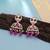 Pink color american diamond earrings sparkling fashion style